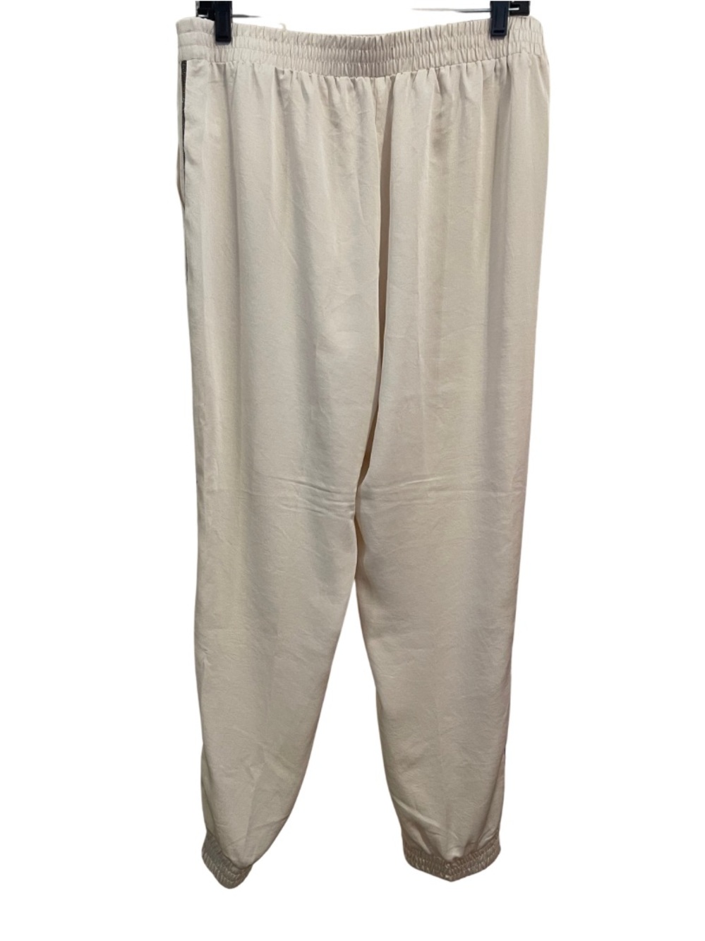 Express Beaded Side Stripe Flowy Dressy Jogger Pants in Cream - Picture 5 of 8